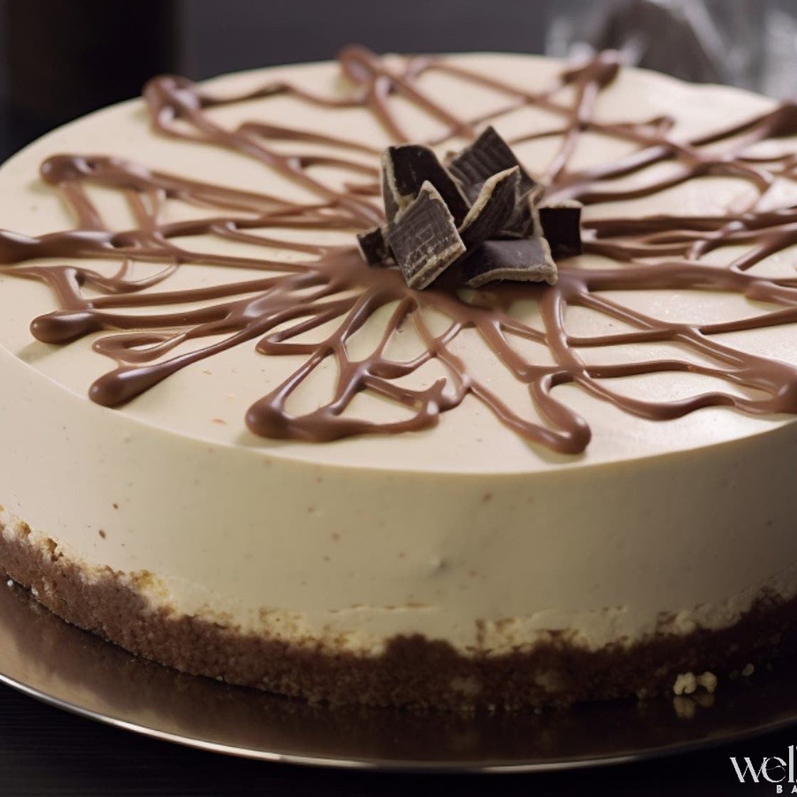 No-Bake Baileys Cheesecake with Chocolate Biscuit Crust