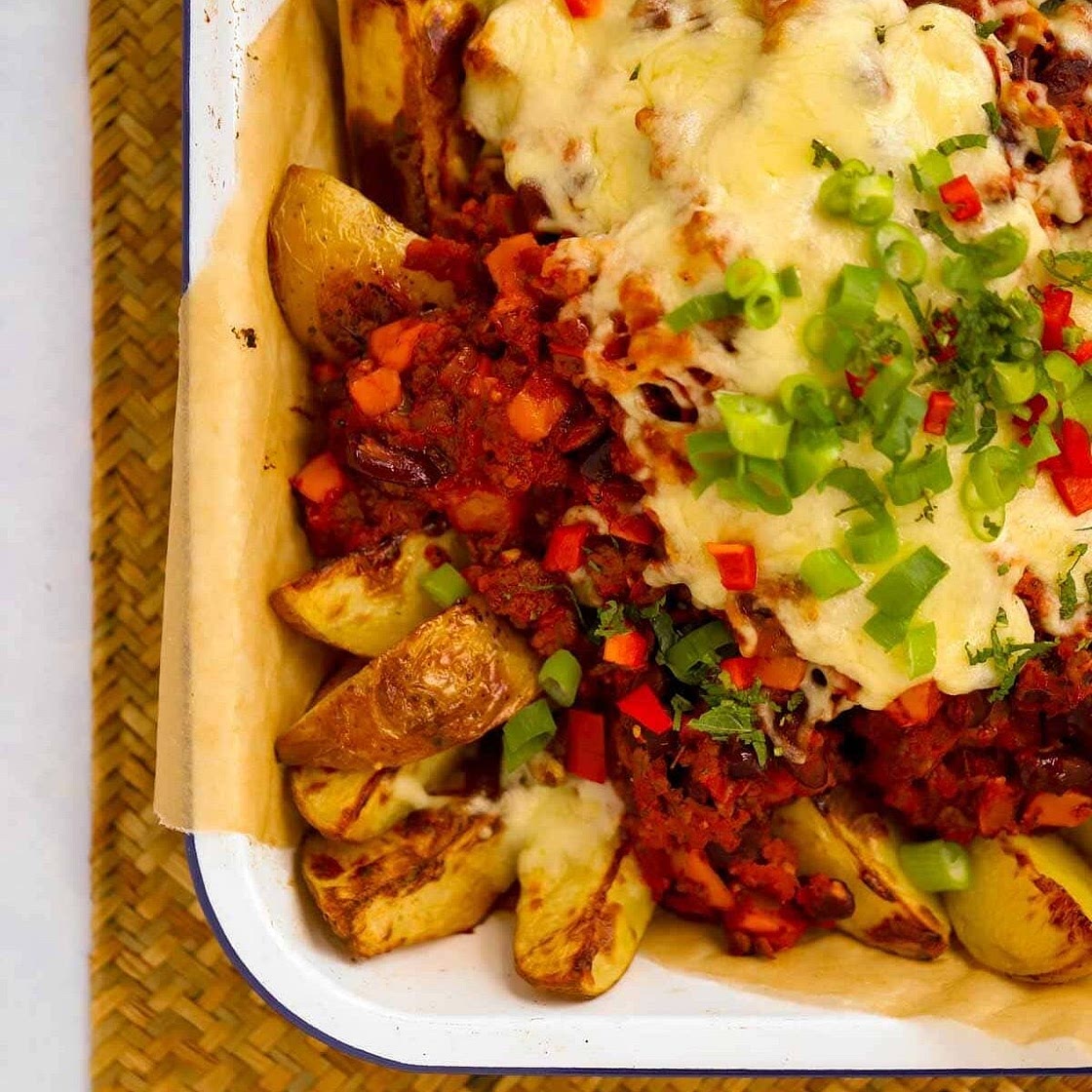 Cheesy Chilli Loaded Wedges