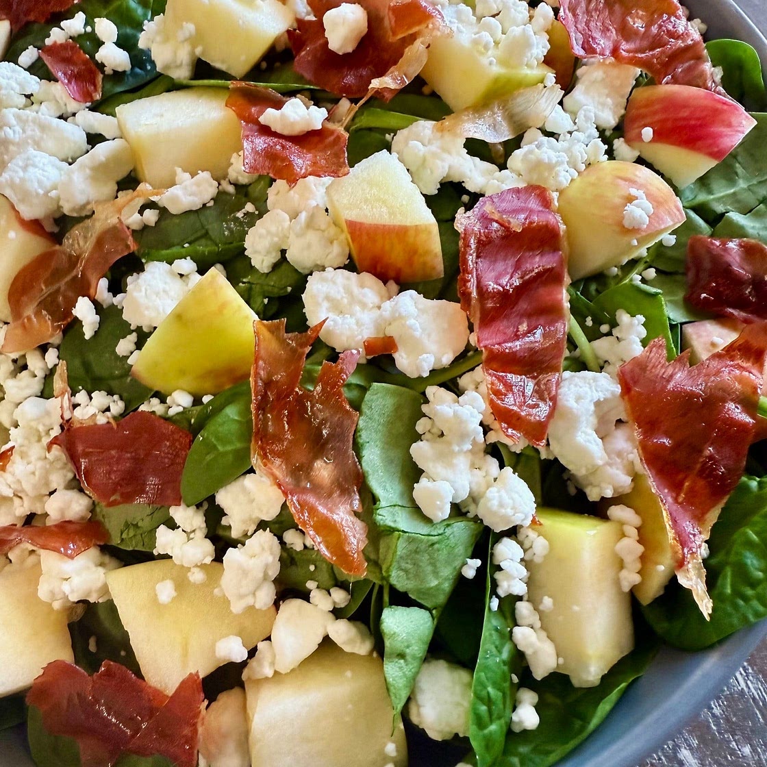 Apple Prosciutto Spinach Salads