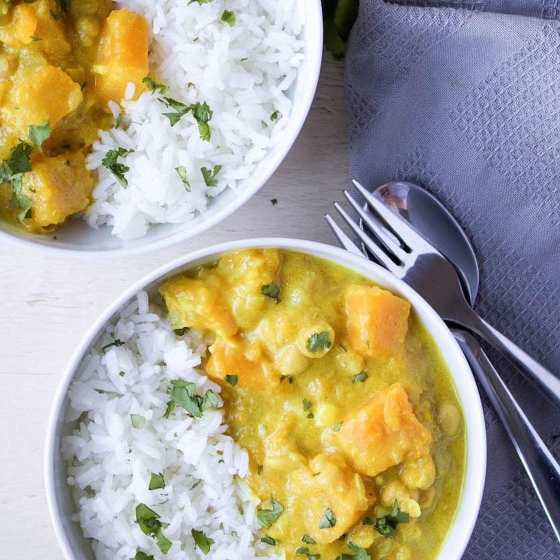 Yellow Squash and Chickpea Curry