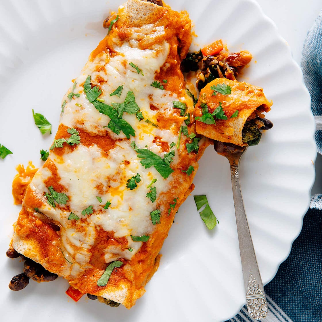 Veggie Black Bean Enchiladas