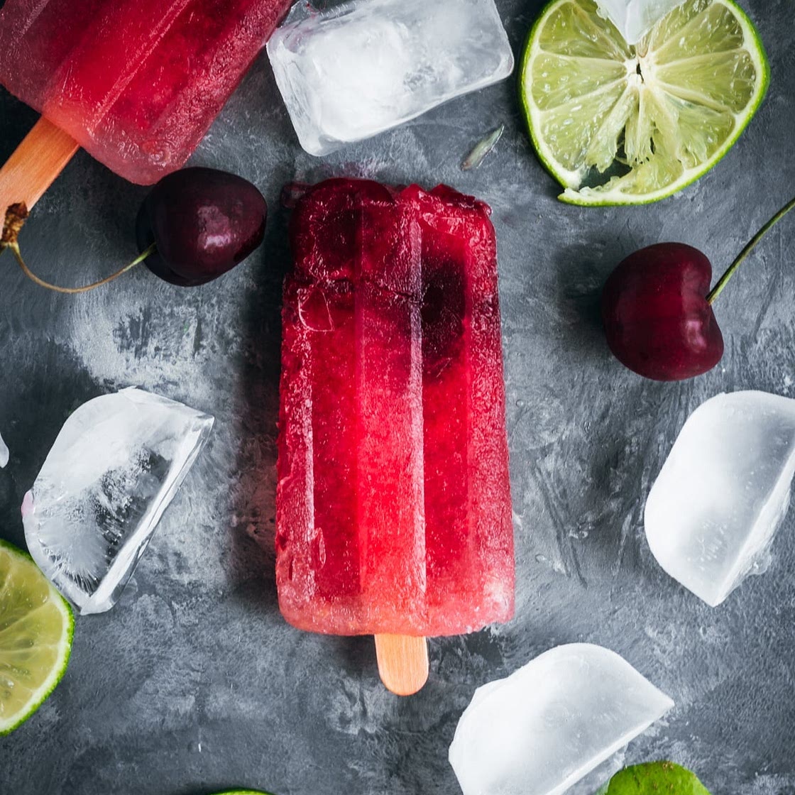 Cherry Limeade Popsicles