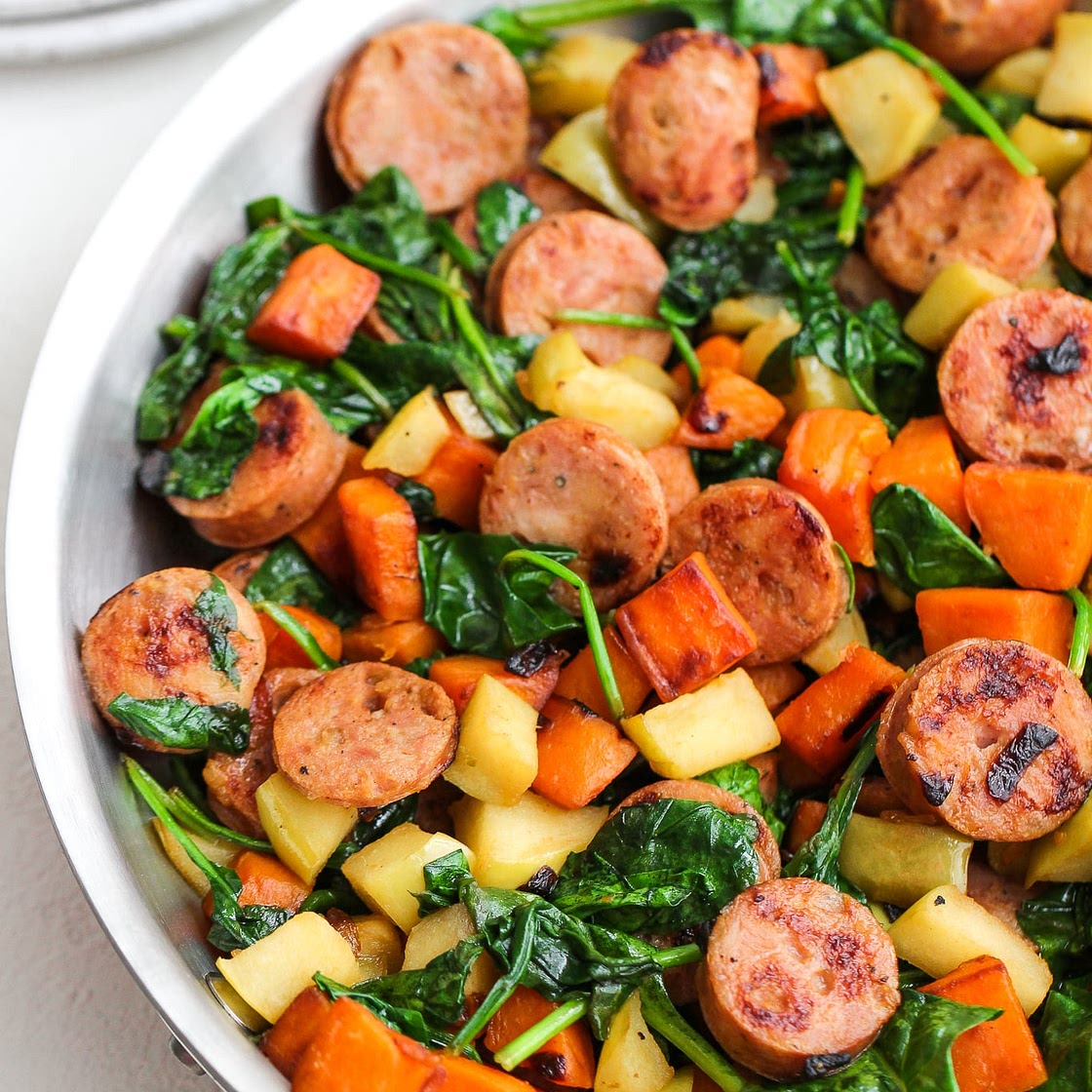 Sweet Potato and Apple Sausage Breakfast Skillet