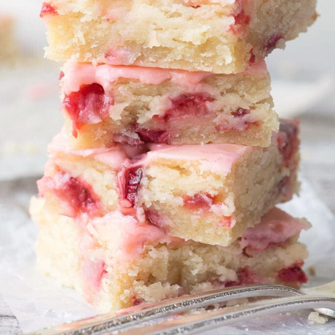 Strawberry Lemon Blondies