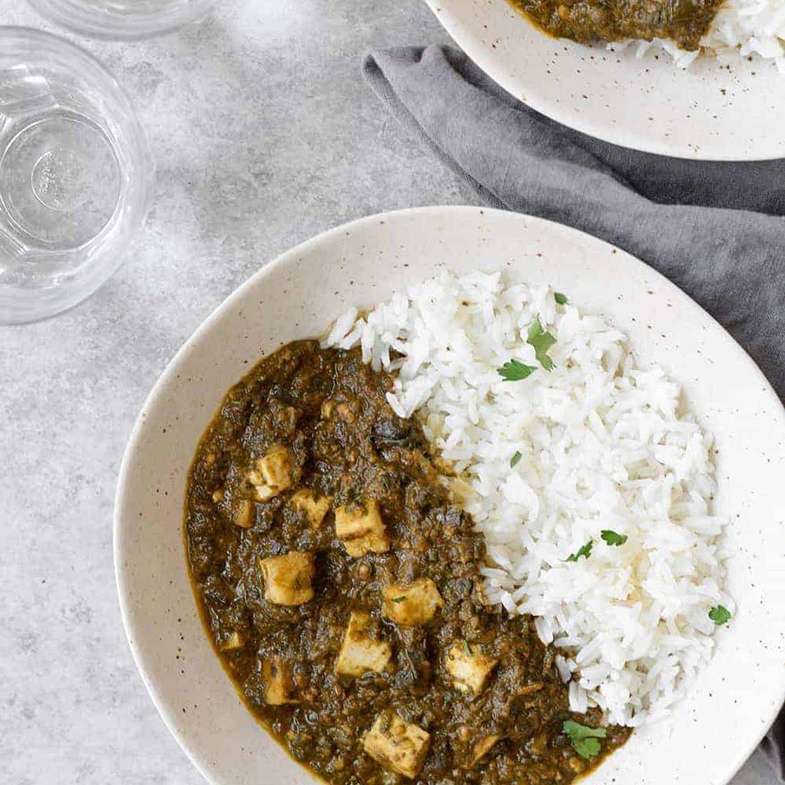 Slow Cooker Vegan Saag Paneer