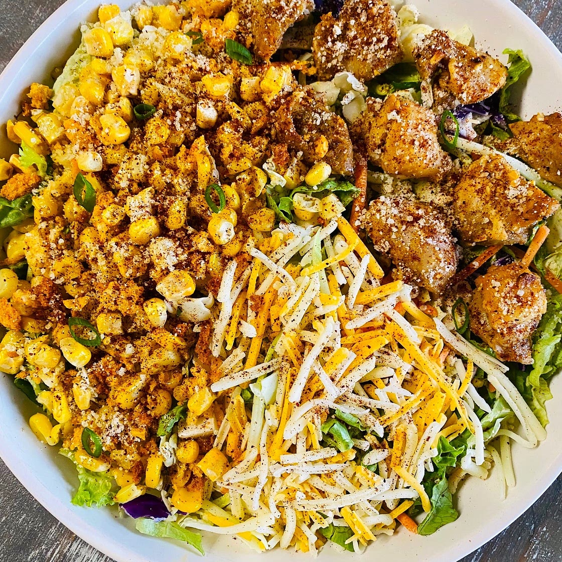 Air Fryer Street Corn Chicken Salads