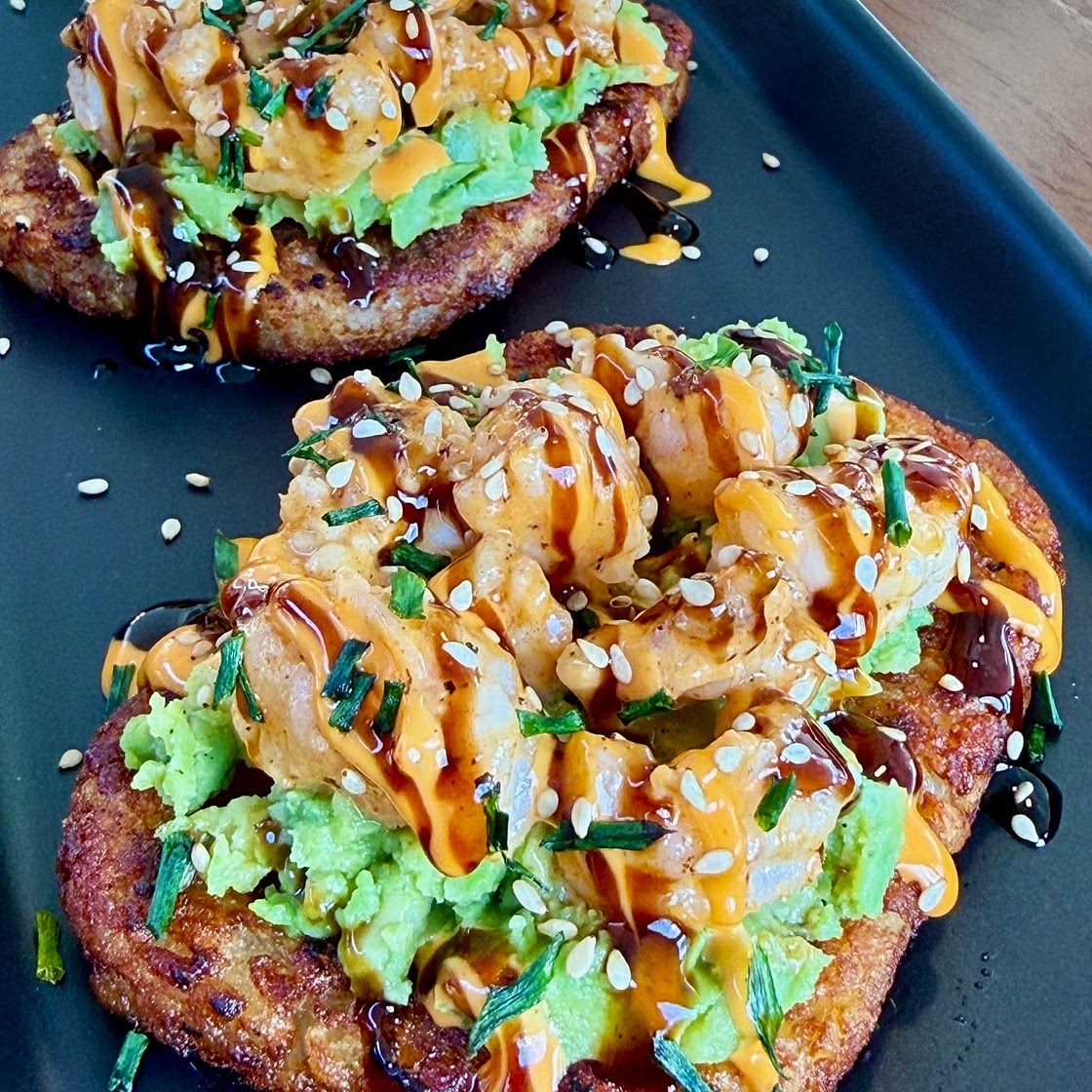 Blackstone Spicy Shrimp Loaded Hash Browns