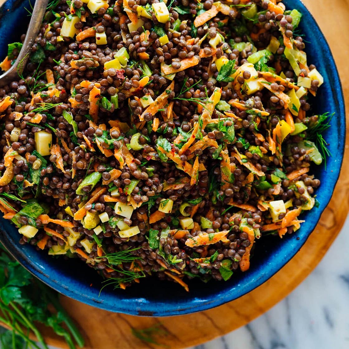 Tangy Lentil Salad with Dill & Pepperoncini
