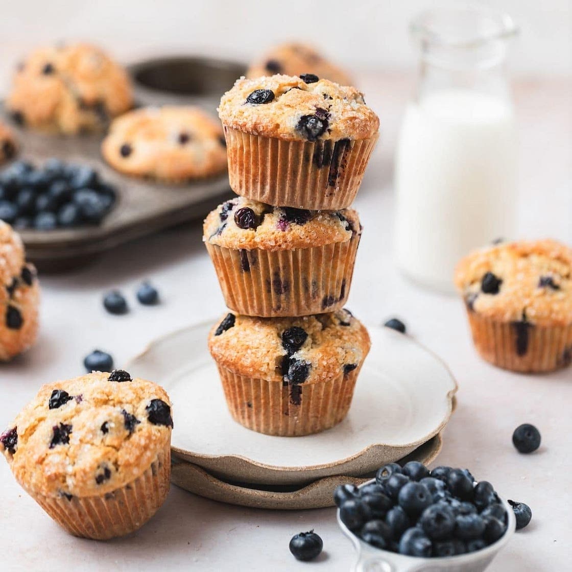 Sourdough Blueberry Muffins