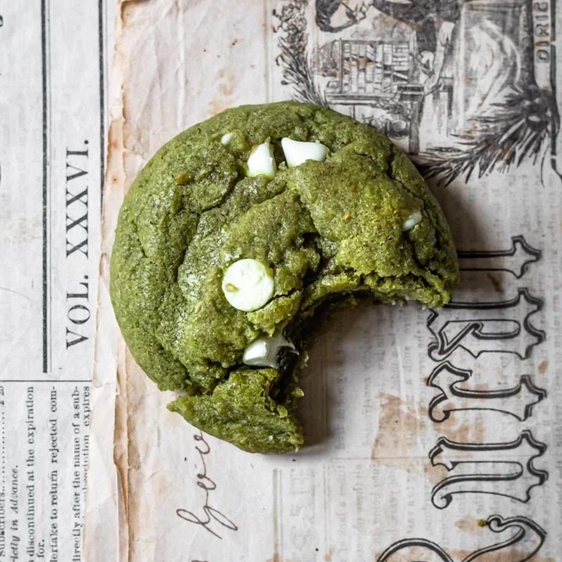 Brown Butter White Chocolate Matcha Cookies