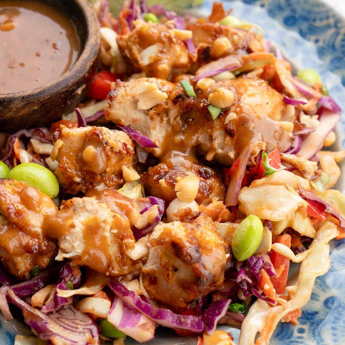 Asian Chicken Salad with Peanut Sauce