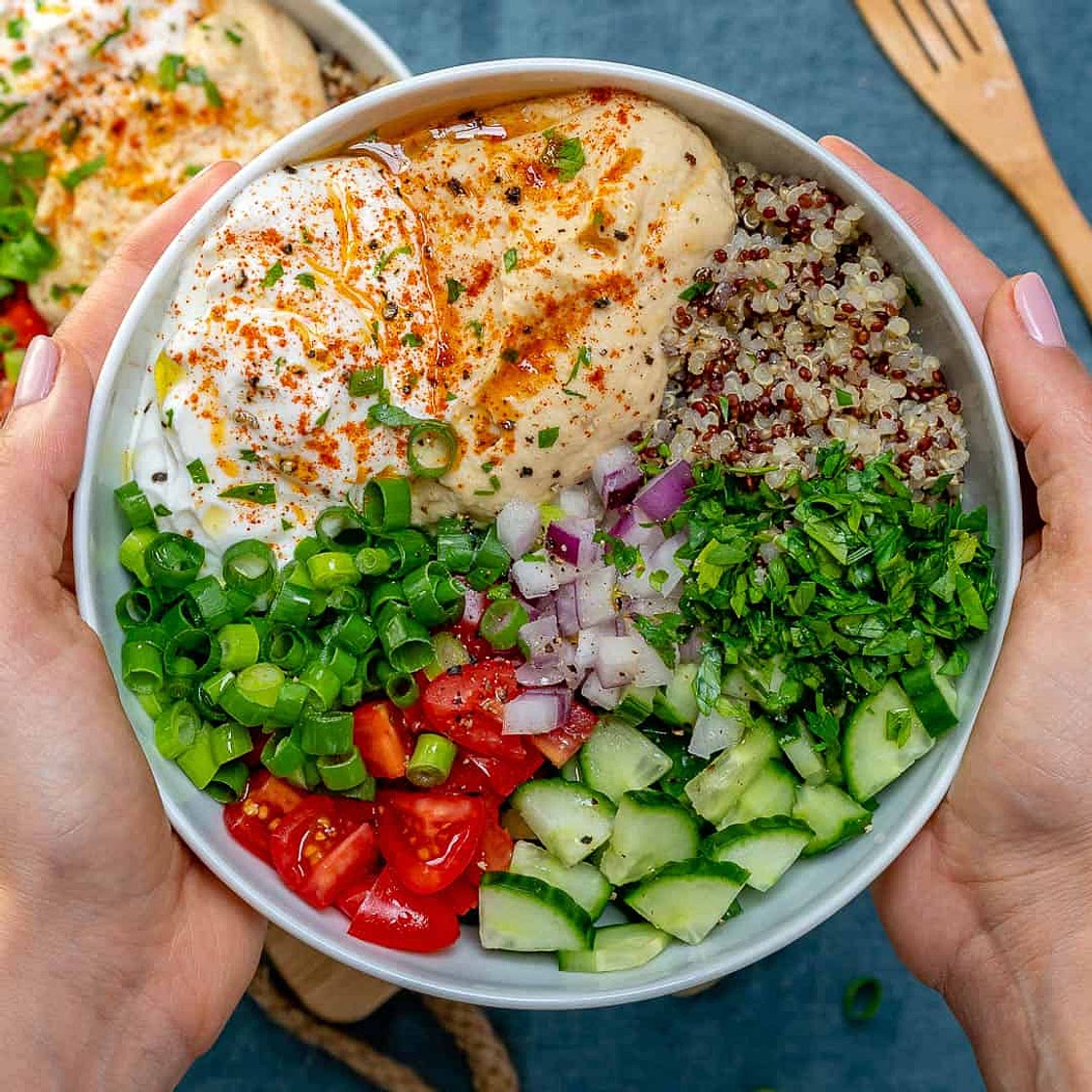 Hummus Quinoa Veggie Bowl