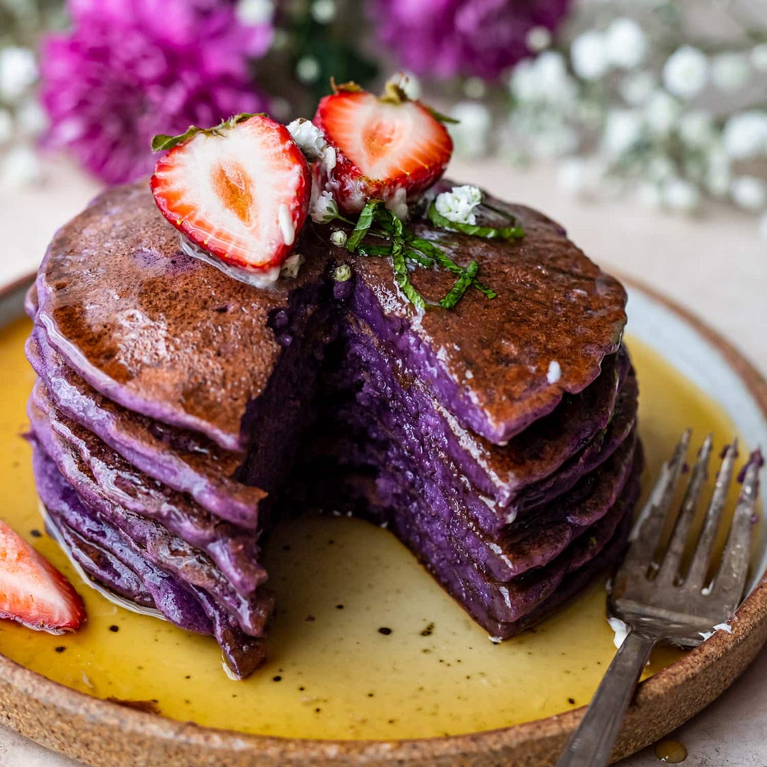 Ube Mochi Pancakes