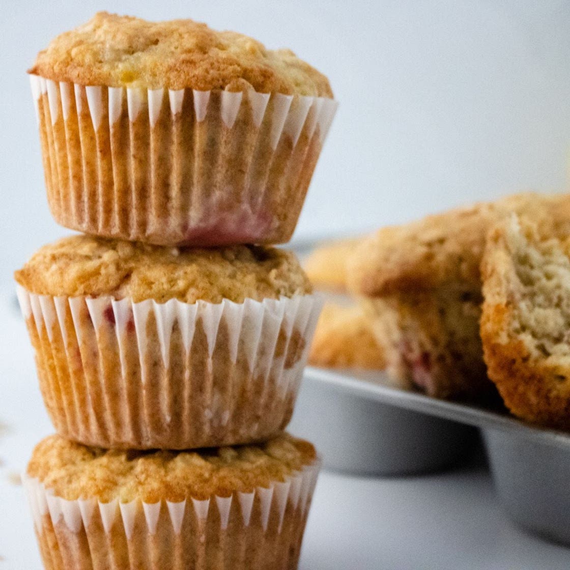 Healthy Strawberry Banana Muffins