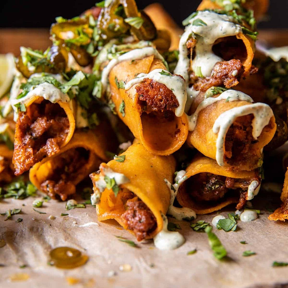 Crispy Chipotle Chicken Cream Cheese Taquitos
