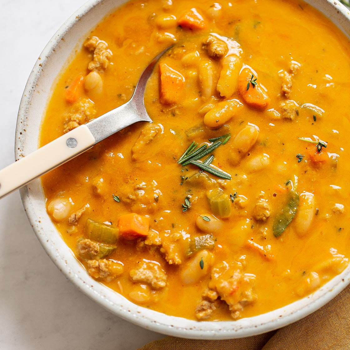 Creamy Turkey Pumpkin Chili with White Beans