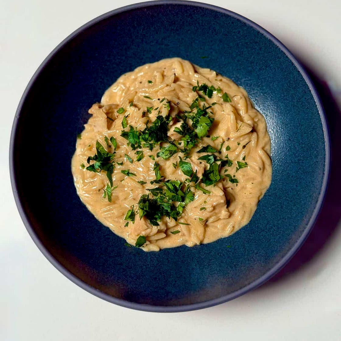 One Pan Cajun Chicken Alfredo Orzo