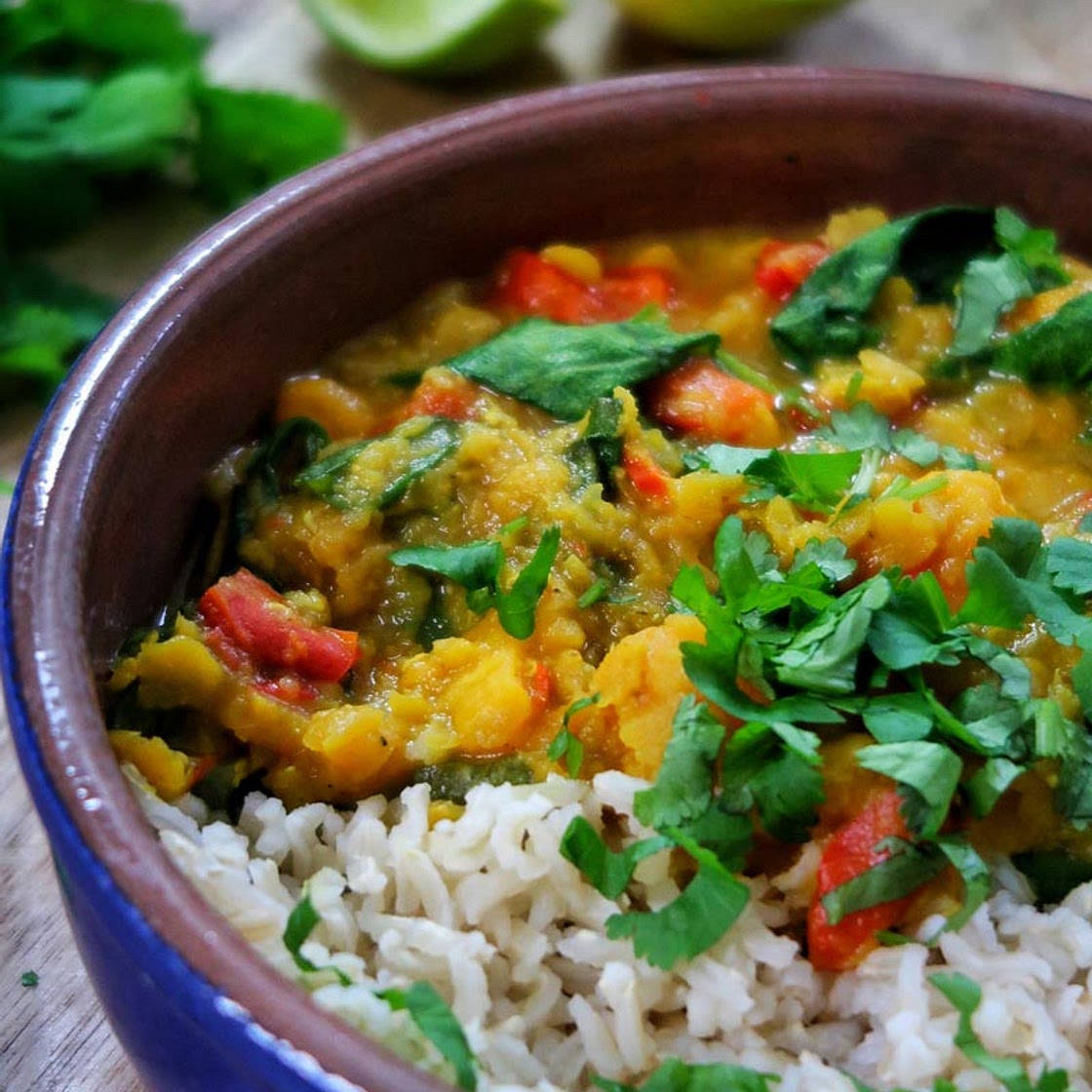 Slow-cooker sweet potato, lentil and coconut curry