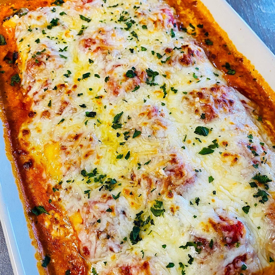 Mushroom and Spinach Ravioli Lasagna
