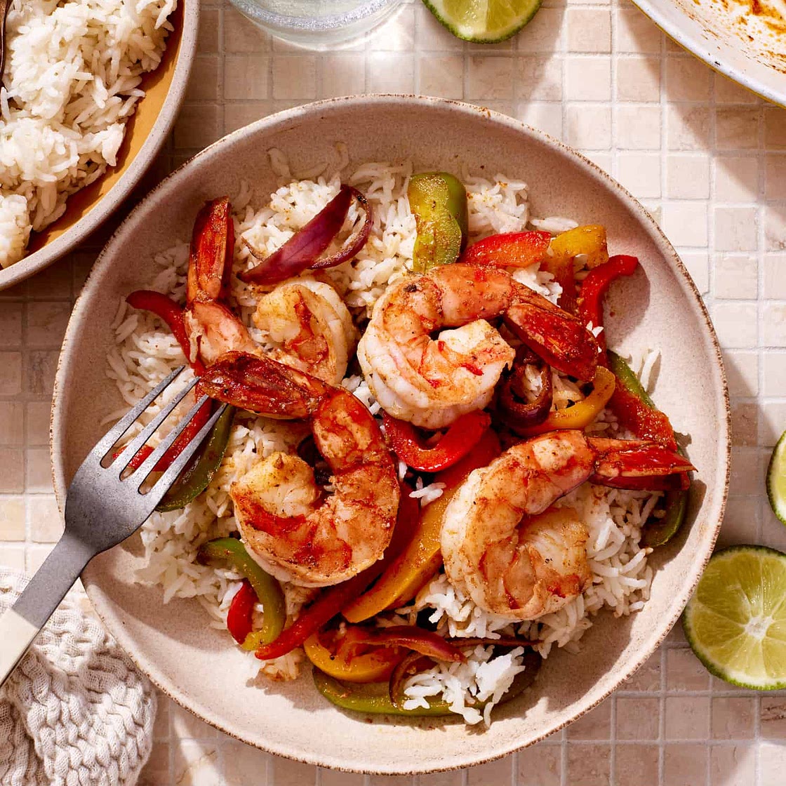 Healthy Shrimp Fajita Bowls