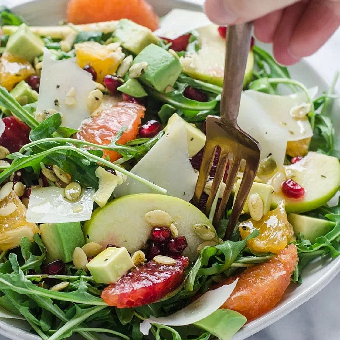 Citrus Apple Avocado & Tahini Vinaigrette Salad