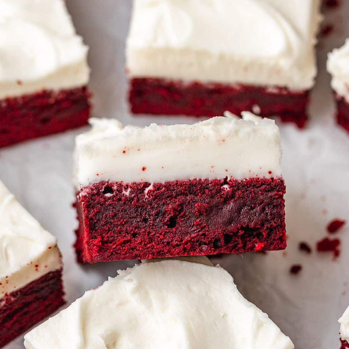Red Velvet Brownies with Cream Cheese Frosting