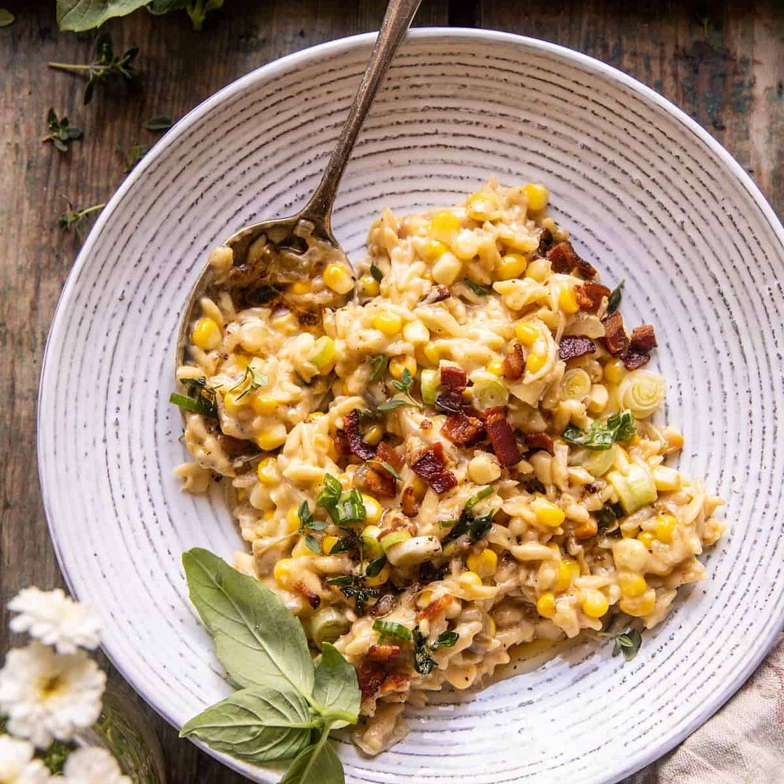 One Pot Cheesy Creamed Corn Orzo