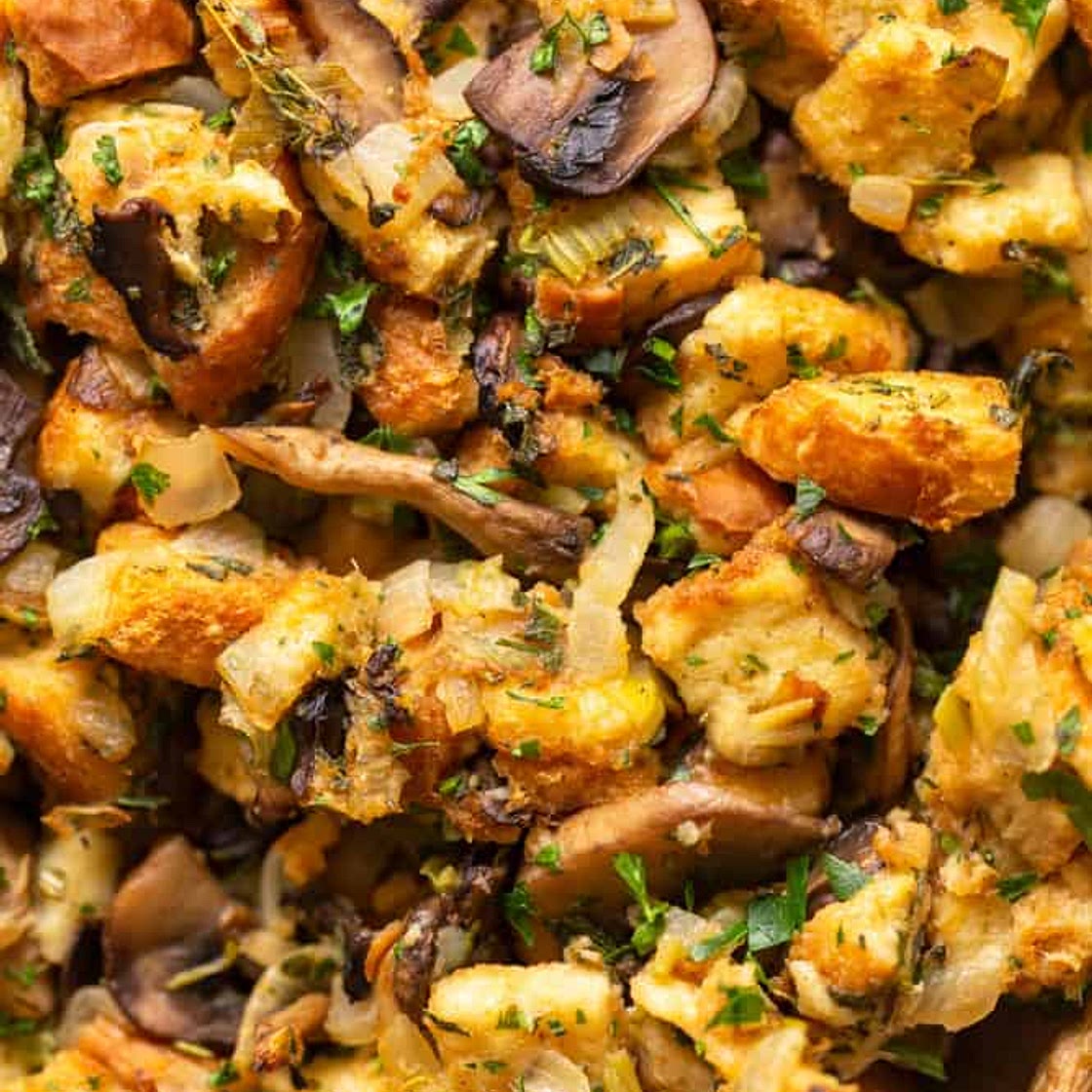 Mushroom Stuffing with Leeks