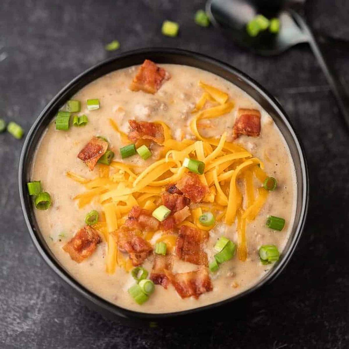 Crock pot Cheeseburger Soup Recipe