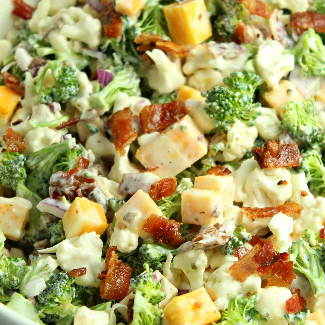 Loaded Broccoli Cauliflower Salad! (Low Carb)