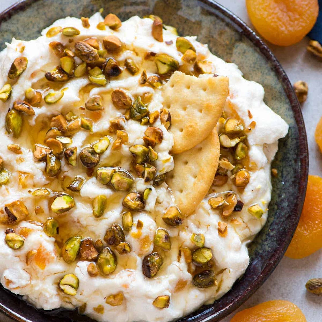 Honey Ricotta Dip with Pistachio and Apricot