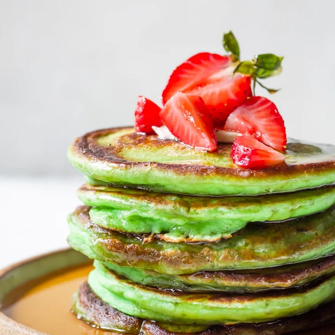 Pandan Mochi Pancakes