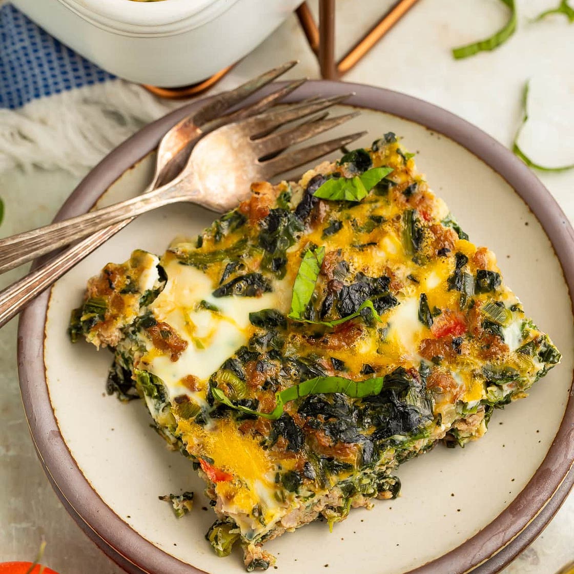 Whole30 Breakfast Casserole with Sausage and Eggs (Keto)