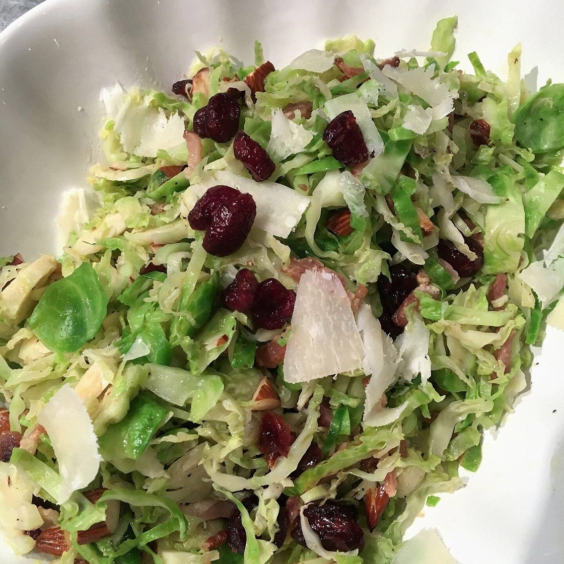 Brussels Sprouts with Almond, Bacon and Cranberries