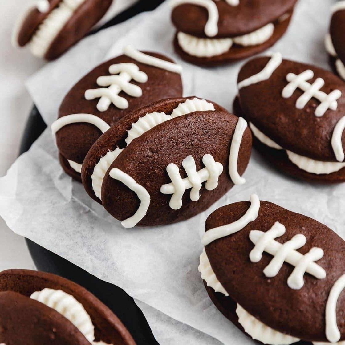 Football Shaped Whoopie Pies