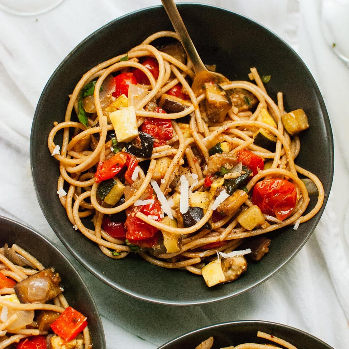 Roasted Ratatouille with Spaghetti