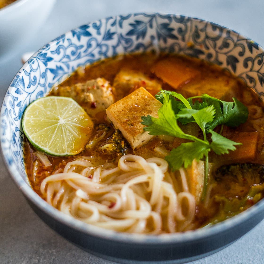 Vegan Thai Coconut Noodle Soup