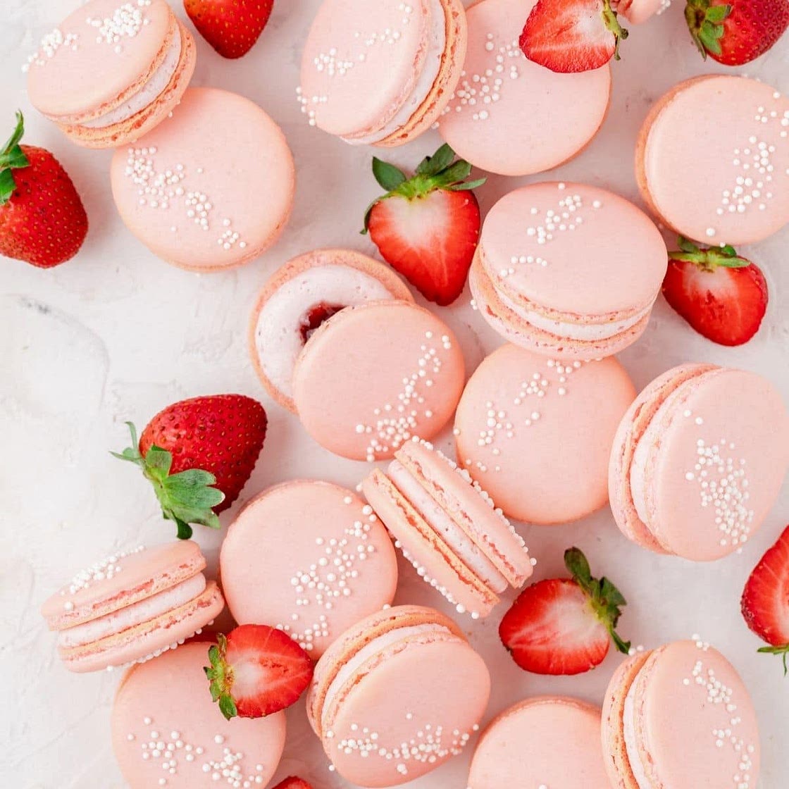 Strawberry Macarons
