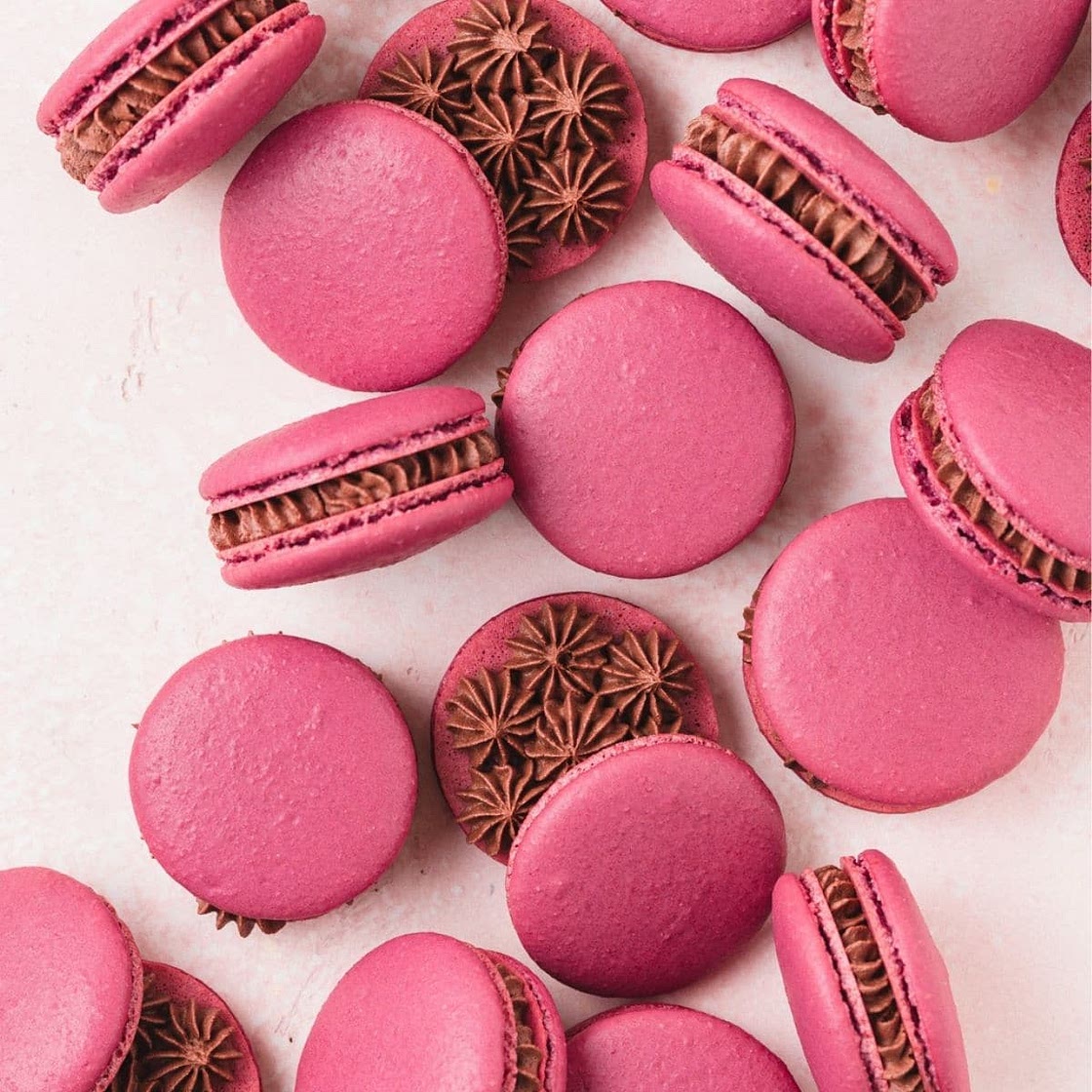 Red Wine Chocolate Macarons