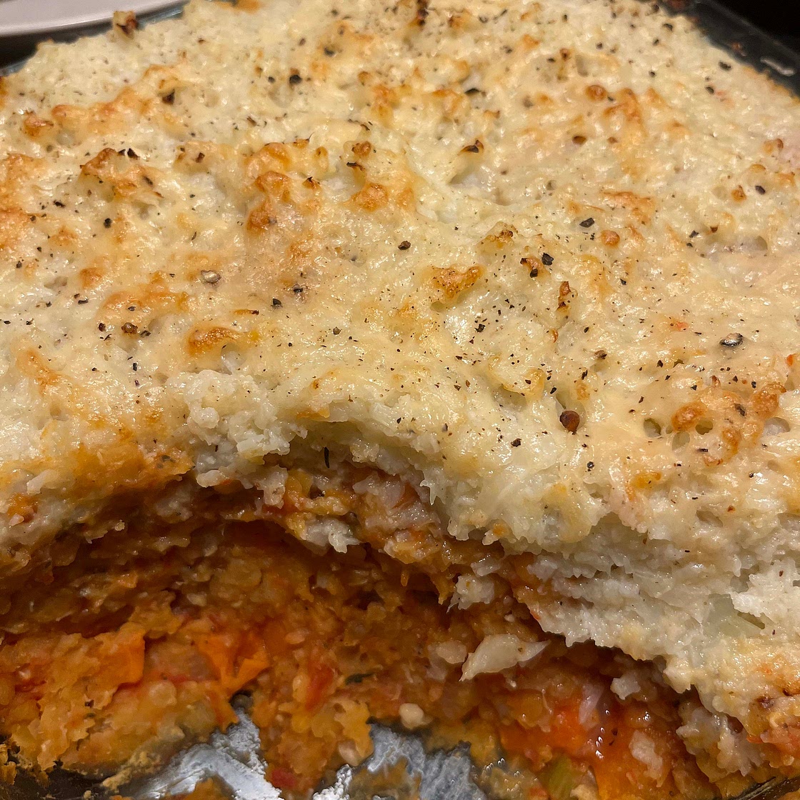 Lentil & Vegetable Shepherd's Pie with Cauliflower Mash