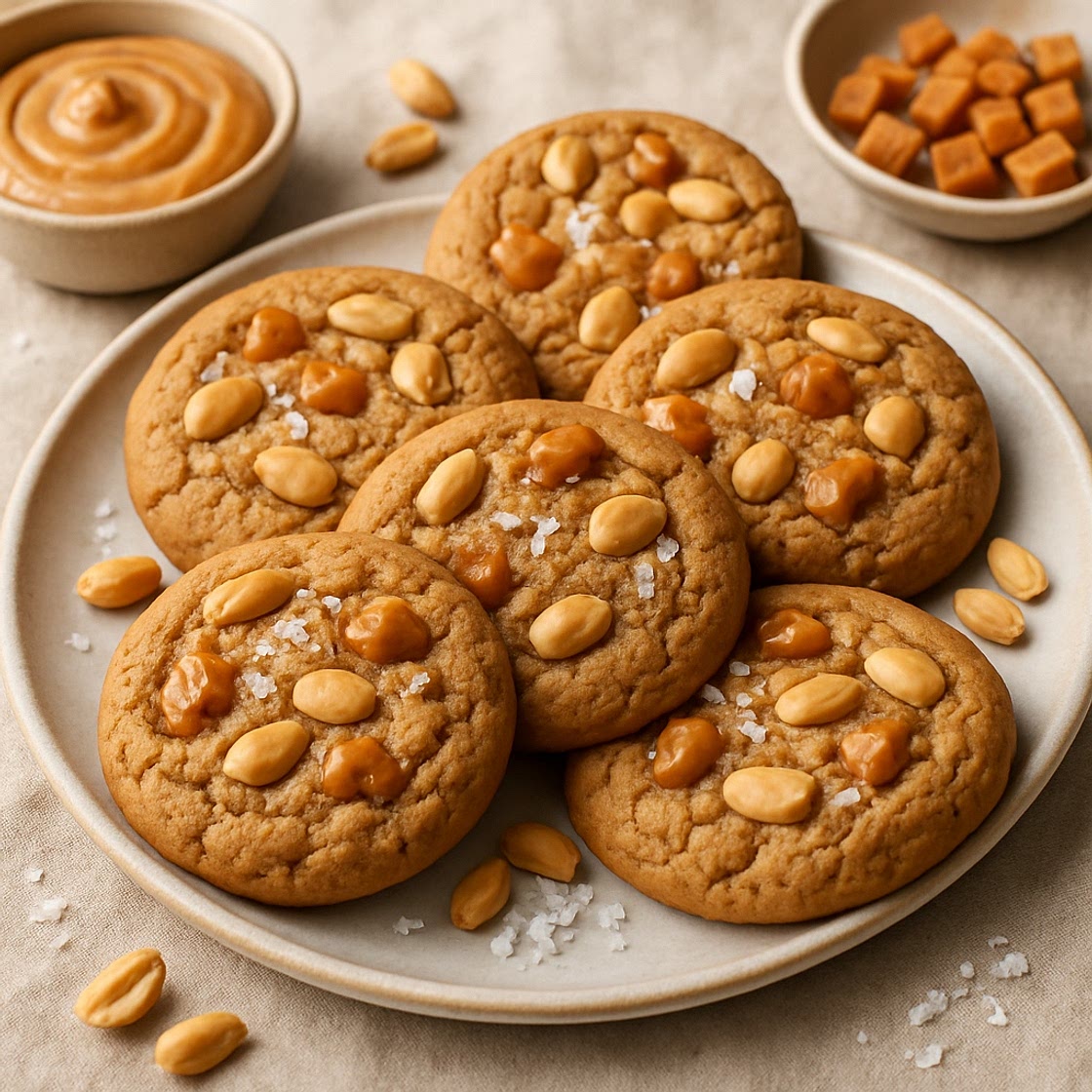 Salted Caramel Peanut Butter Protein Cookies