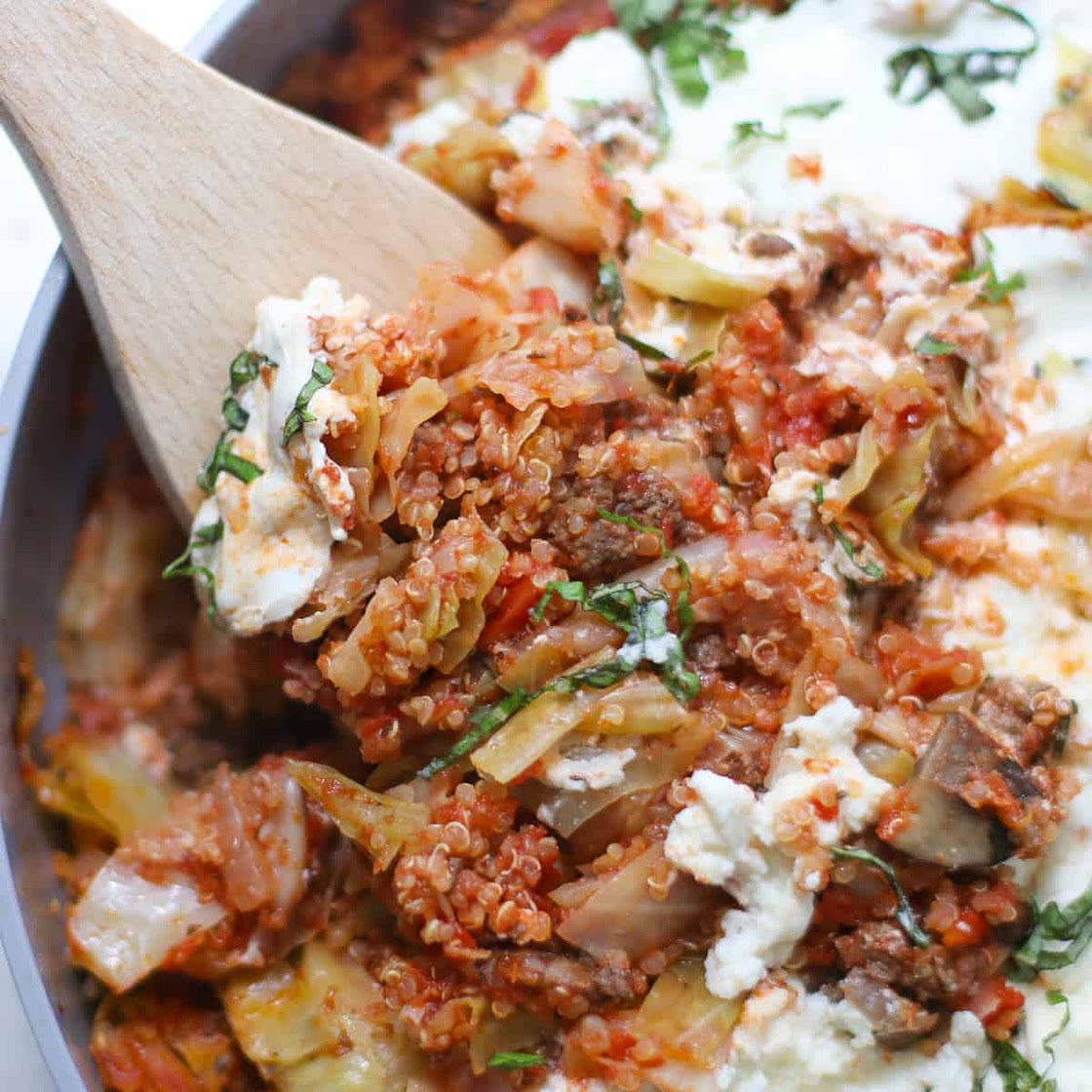 Skillet Cabbage Lasagna