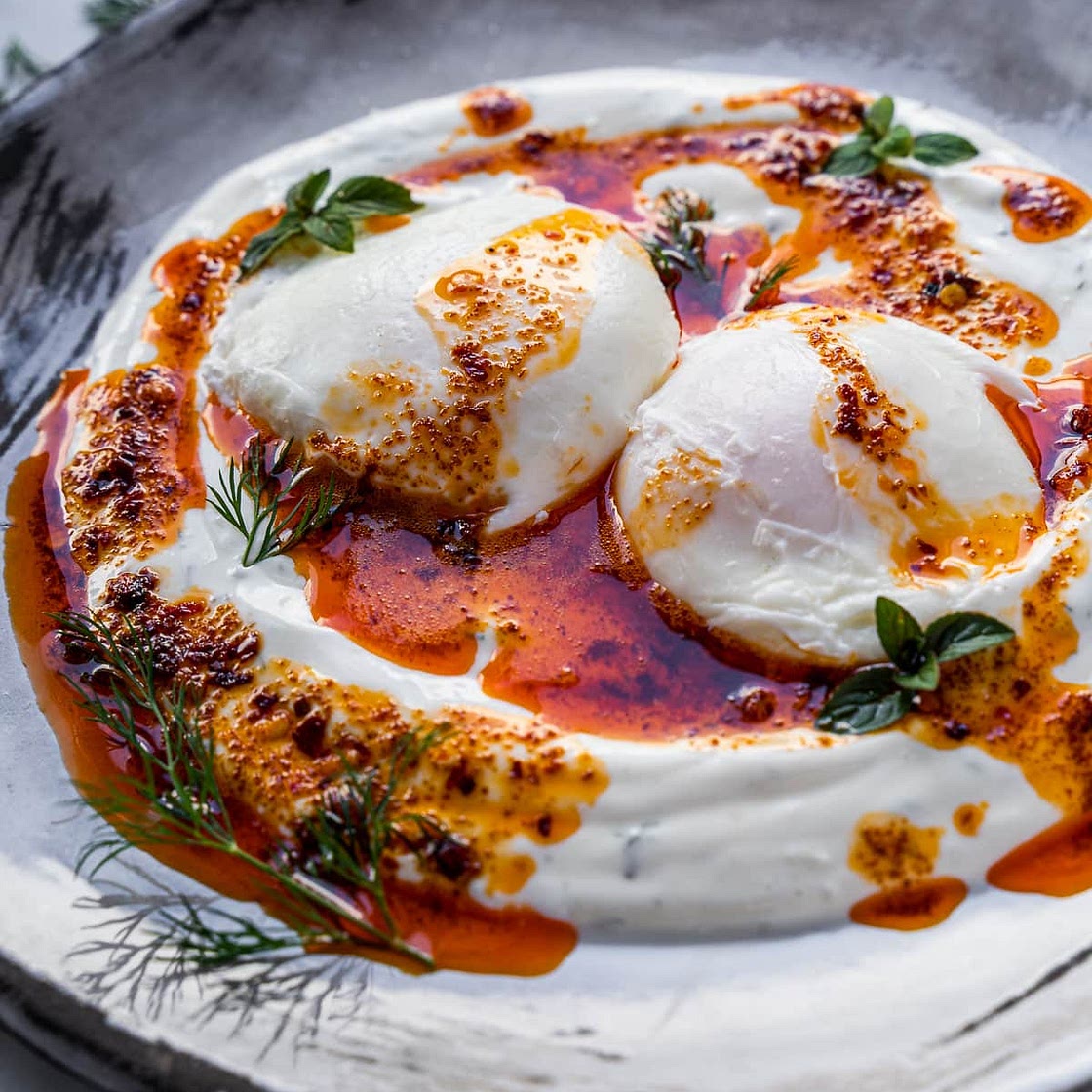 Turkish Eggs (Cilbir)