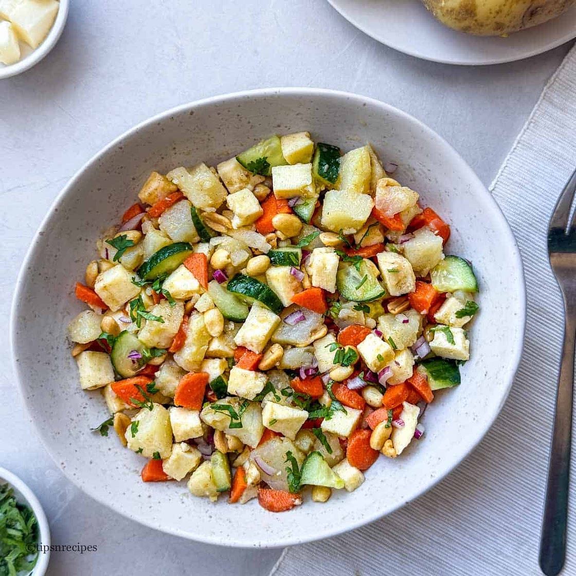 Protein-Packed Potato Paneer Salad with Peanuts