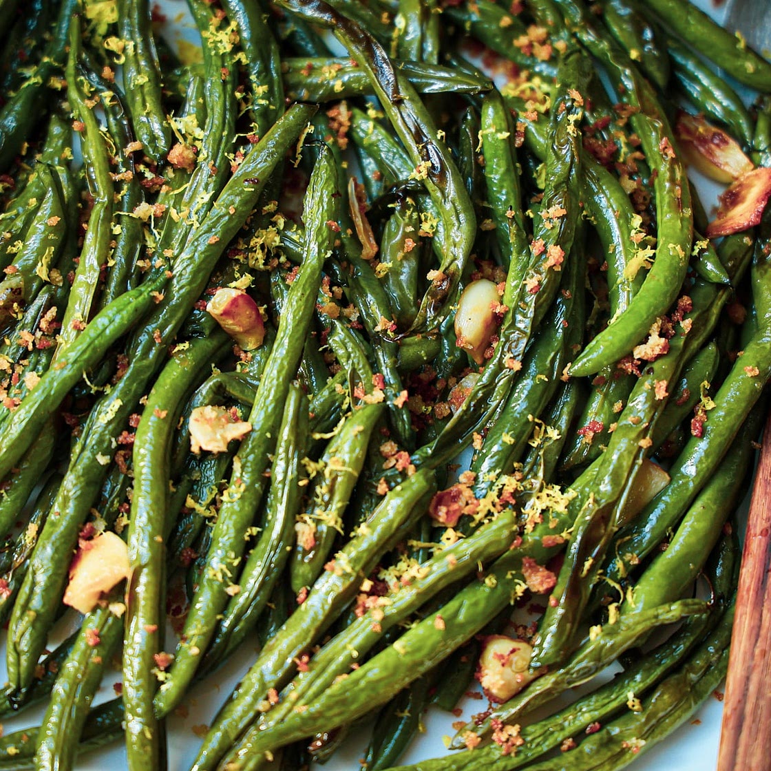 Roasted Green Beans with Garlic and Lemon