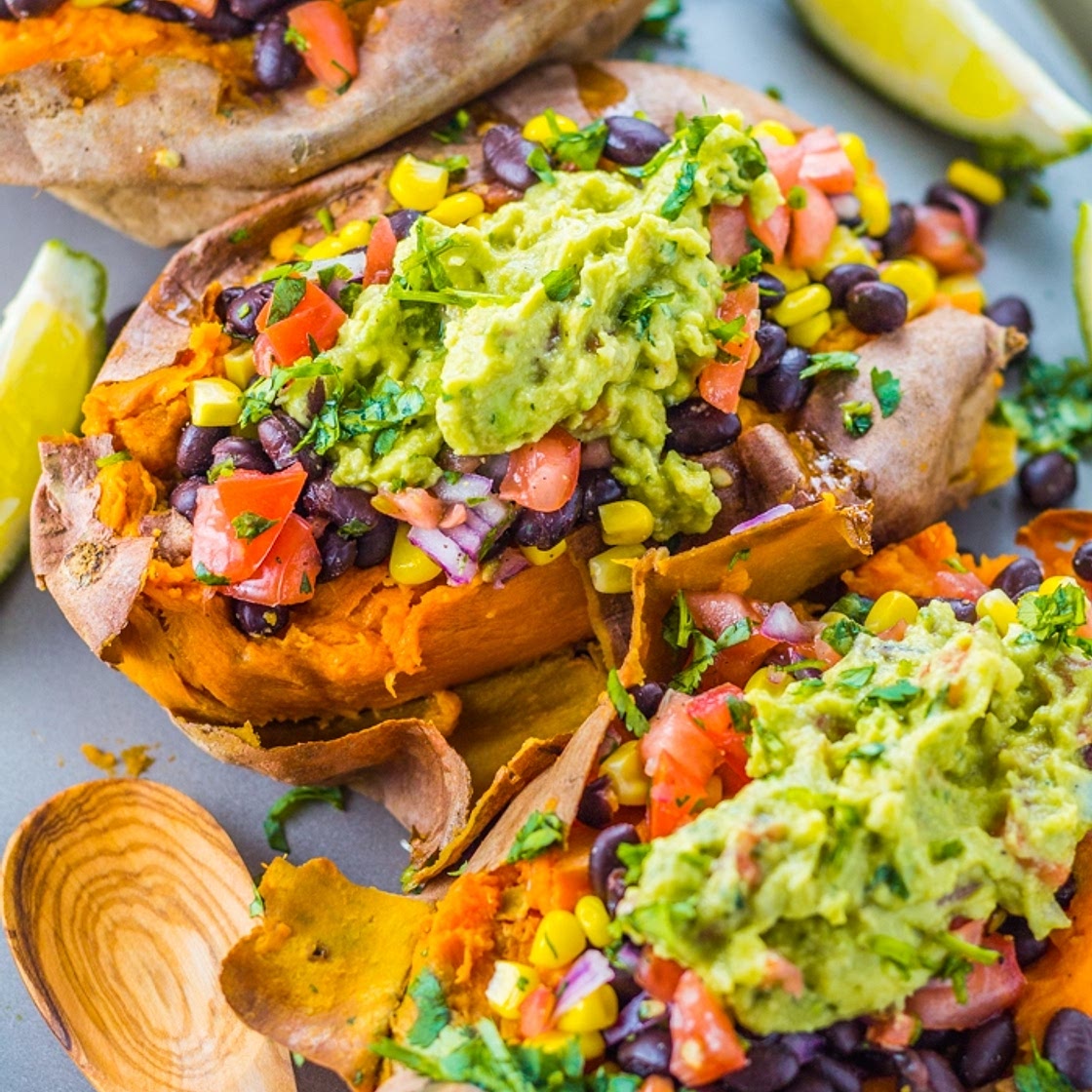 Black Bean Taco Stuffed Sweet Potatoes