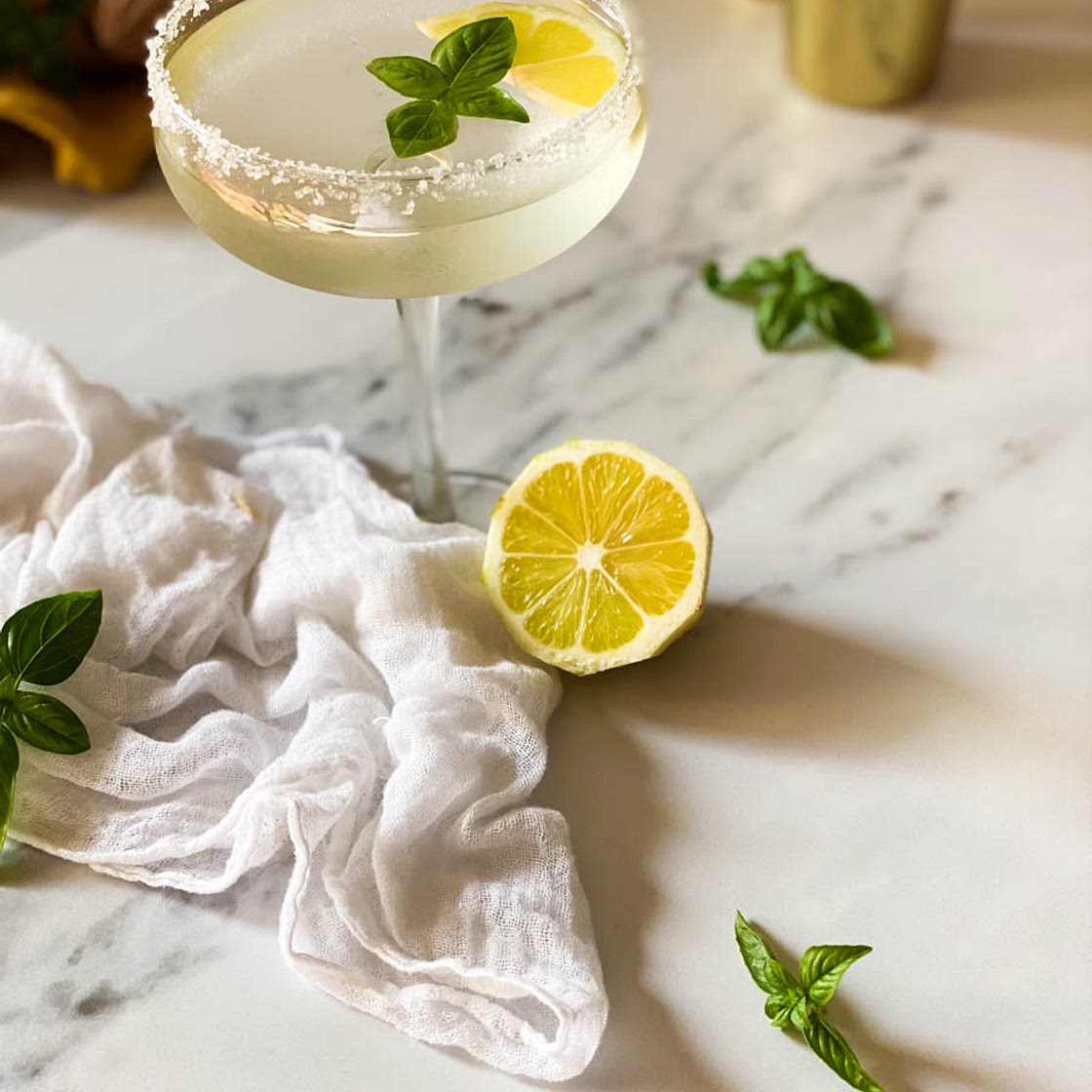 Easy Basil Lemon Martini