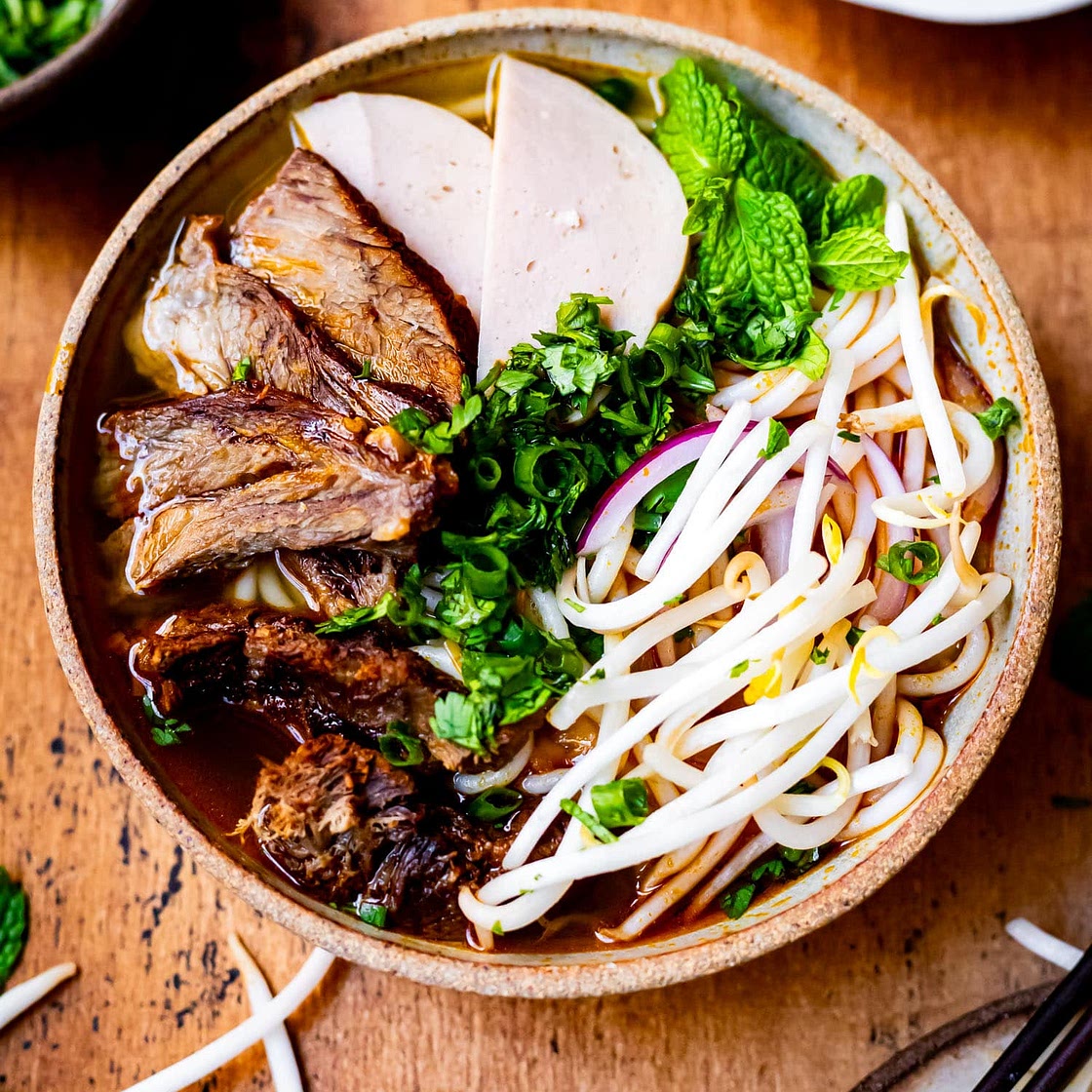 The Best Bun Bo Hue (Spicy Vietnamese Beef Noodle Soup)