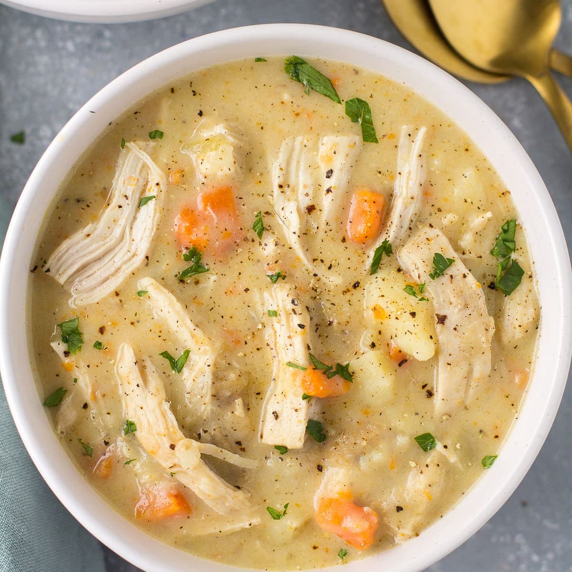 Healthy Chicken Pot Pie Soup