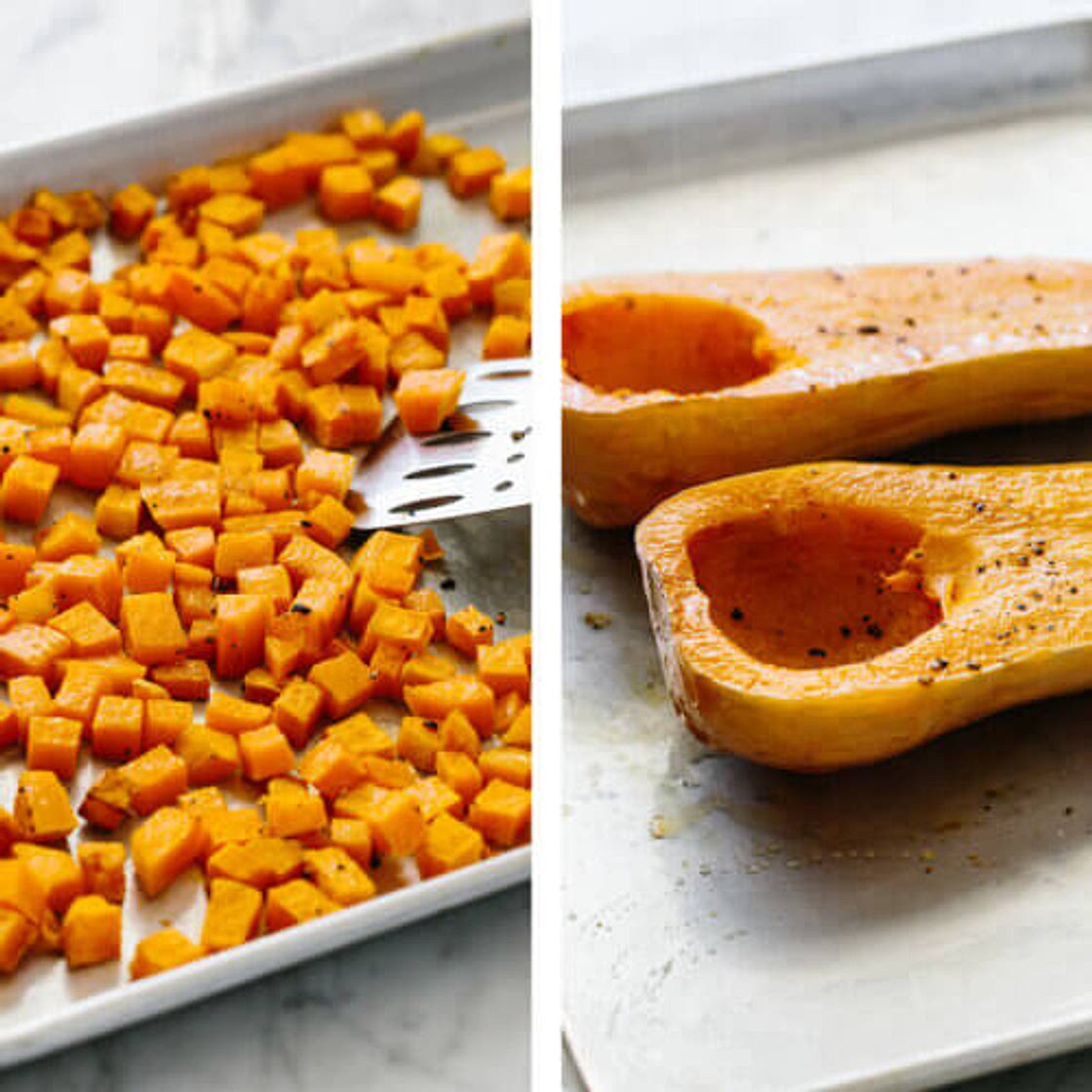 Roasted Butternut Squash (Cubes and Halves)